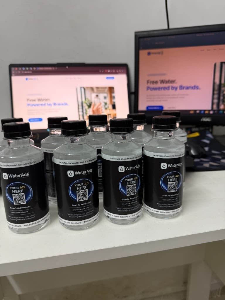 Water Bottles on Desk